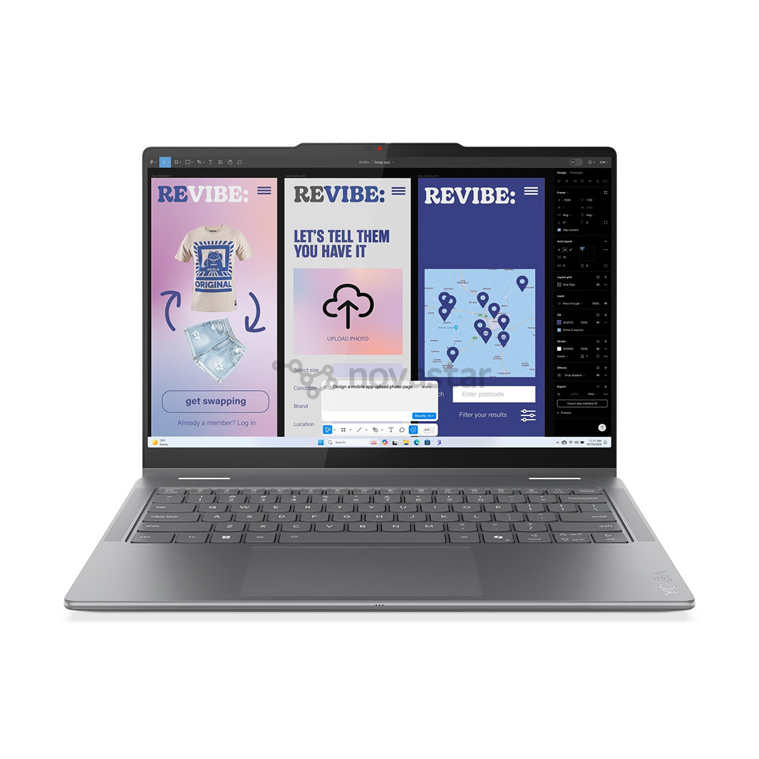 Lenovo Yoga 7 2-in-1 Gen 10, 14'', 2.8K, OLED, 120 Hz, Ultra 7, 32 GB, 1 TB, ENG, pilkas - Nešiojamasis kompiuteris 83JQ002GNT