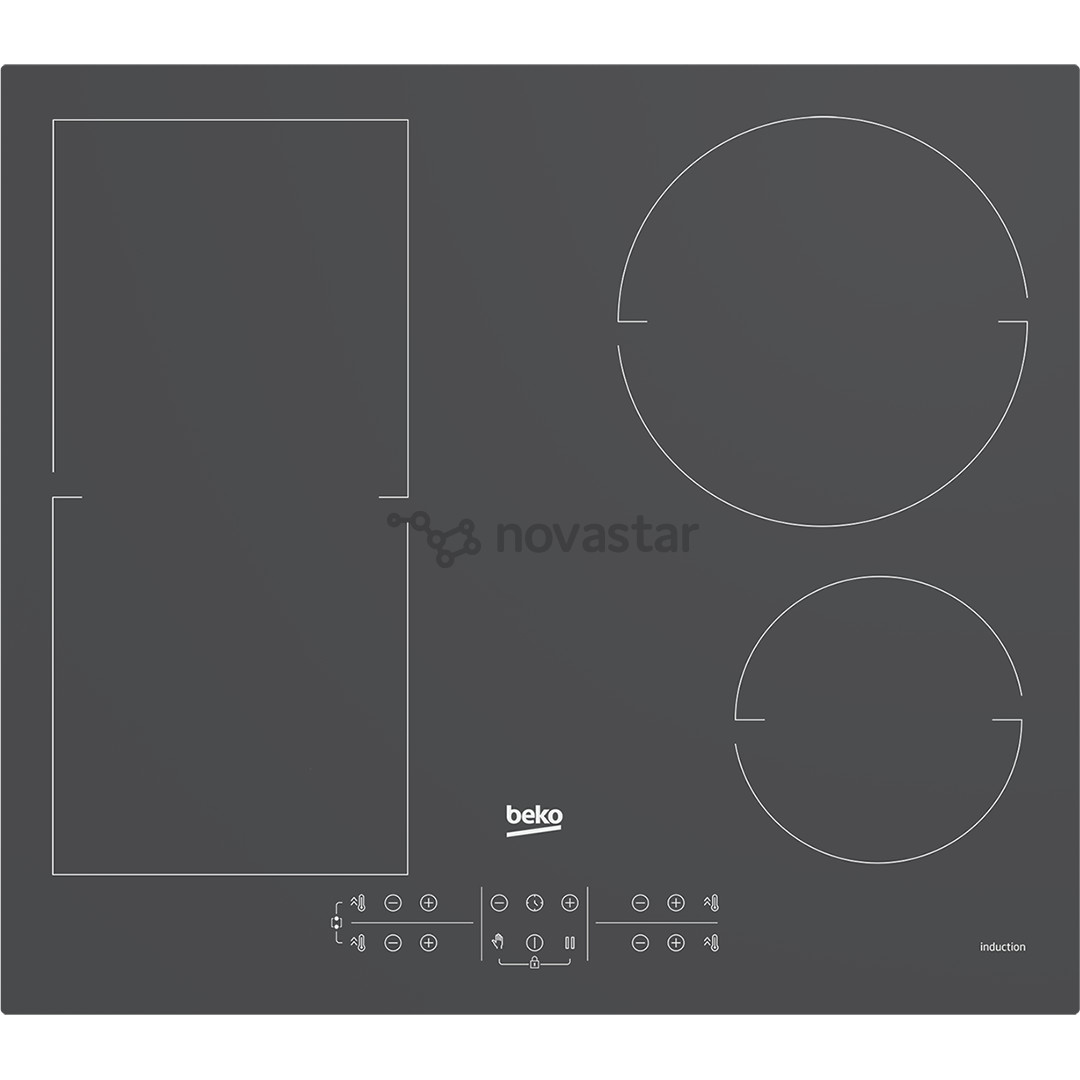 Beko IndyFlex, plotis 60 cm, tamsiai pilka - Įmontuojama indukcinė kaitlentė