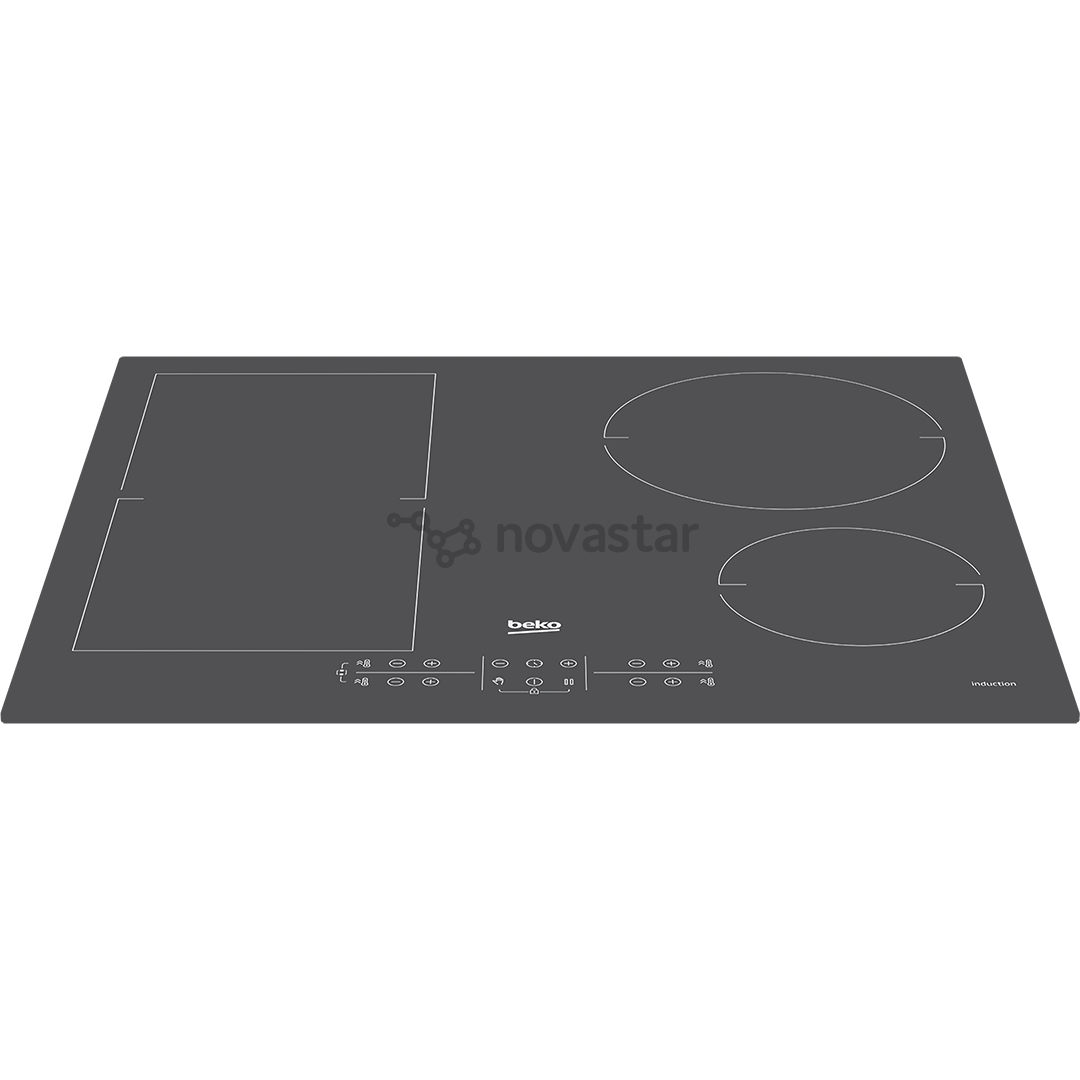 Beko IndyFlex, plotis 60 cm, tamsiai pilka - Įmontuojama indukcinė kaitlentė