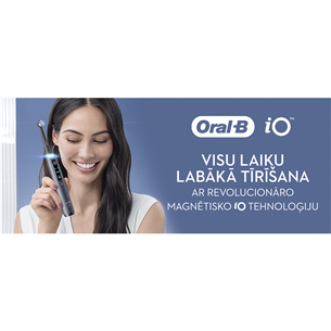 Braun Oral-B iO 8, su kelioniniu dėklu, juodas/pilkas - Elektrinis dantų šepetėlis