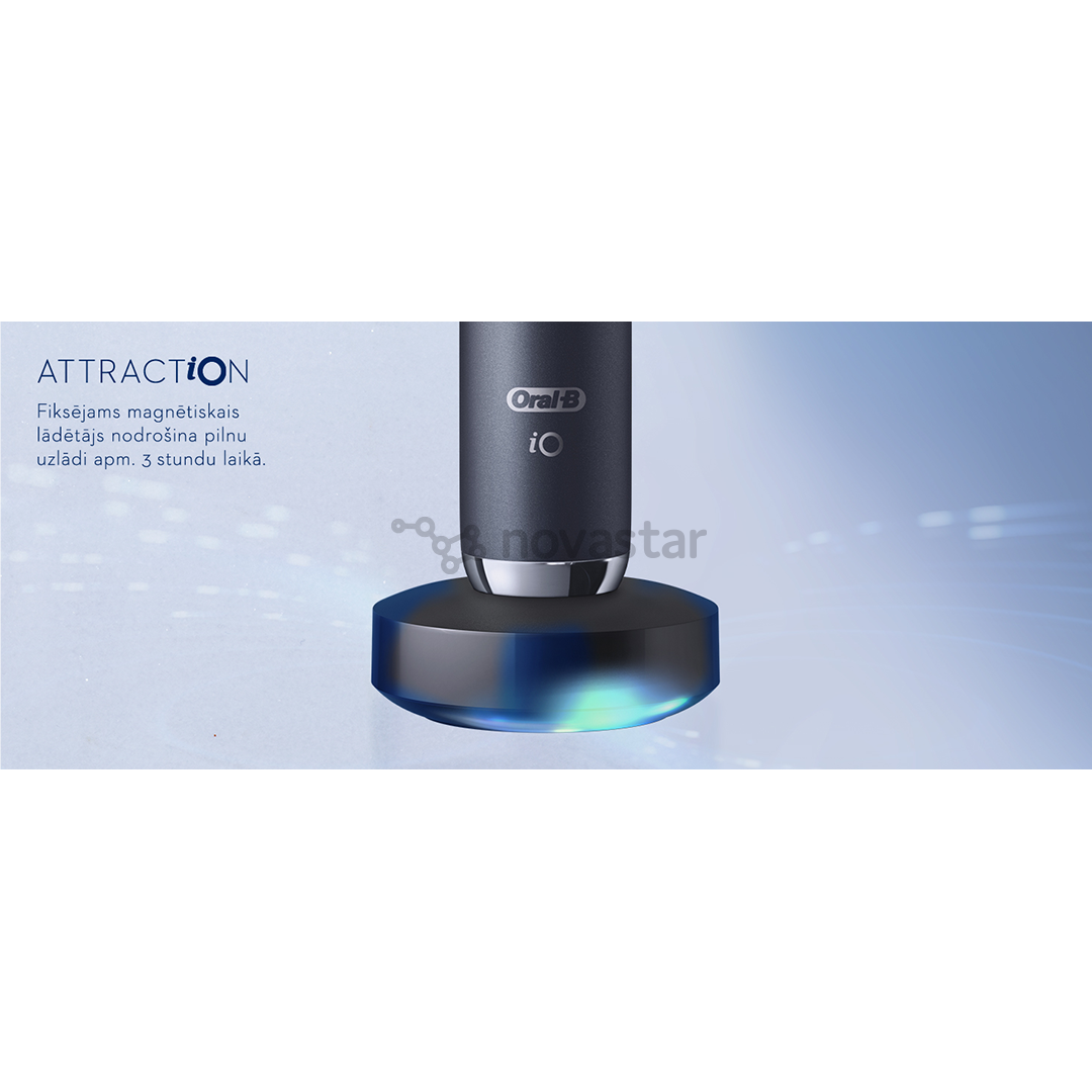 Braun Oral-B iO 8, su kelioniniu dėklu, juodas/pilkas - Elektrinis dantų šepetėlis