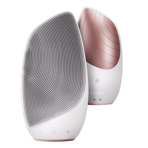 Geske Sonic Thermo Facial Brush | 6 in 1, white/pink - Facial skincare device SONIC.CLEAN.PINK