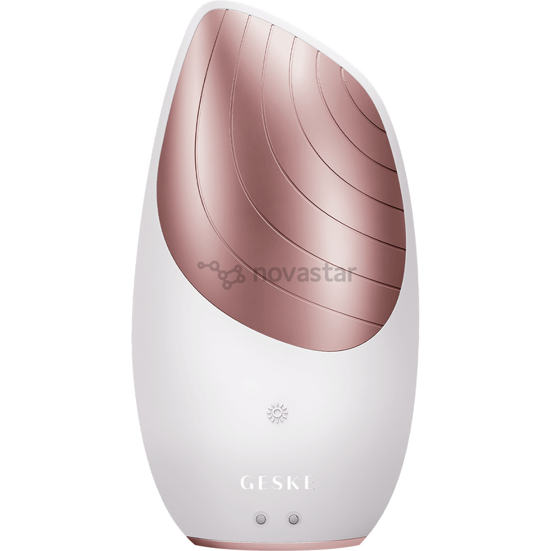 Geske Sonic Thermo Facial Brush | 6 in 1, white/pink - Facial skincare device