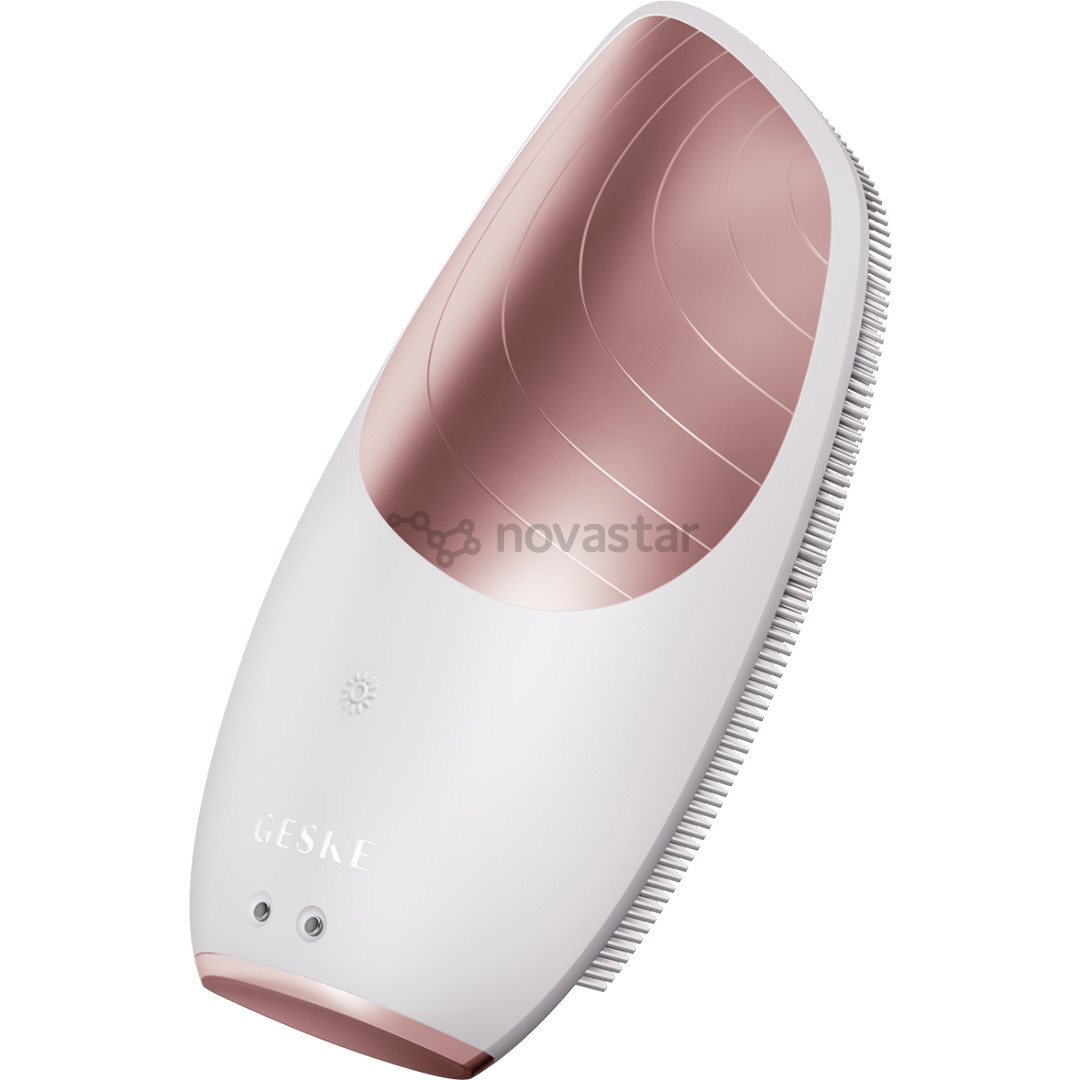 Geske Sonic Thermo Facial Brush | 6 in 1, white/pink - Facial skincare device
