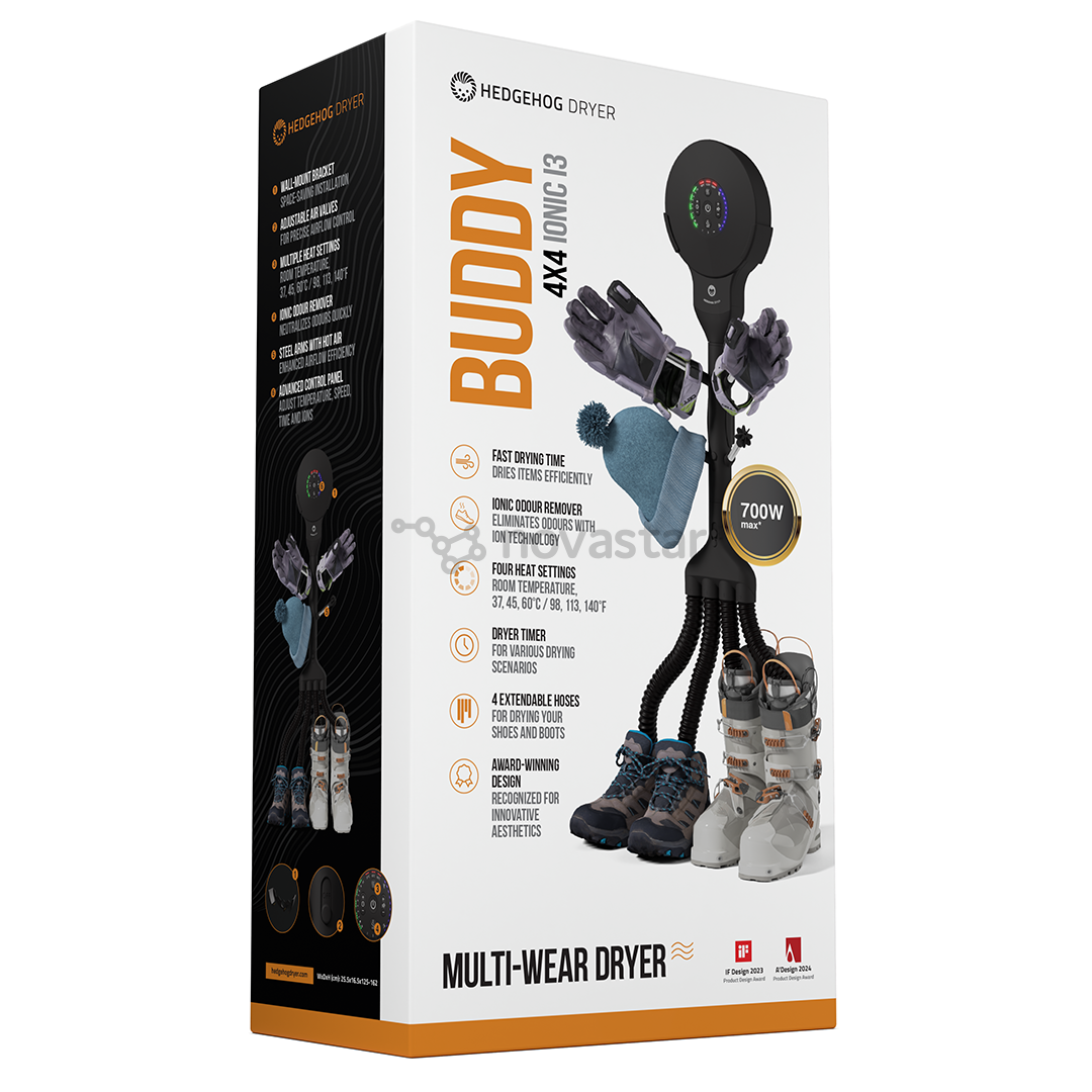 Hedgehog Buddy, 4x4, black - Shoe dryer