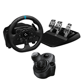 Logitech G923 + Driving Force Shifter, PC, PlayStation, juodas - Žaidimų vairas