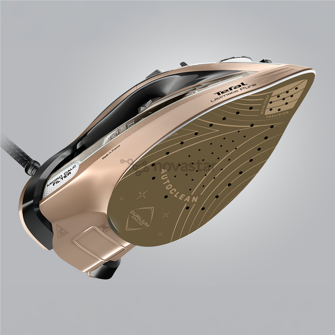Tefal Ultimate Pure, 3200 Вт, черный/золотистый - Паровой утюг