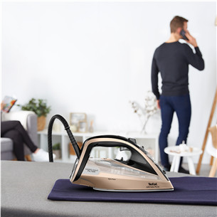 Tefal Ultimate Pure, 3200 W, juodas/aukso spalvos - Garinis lygintuvas