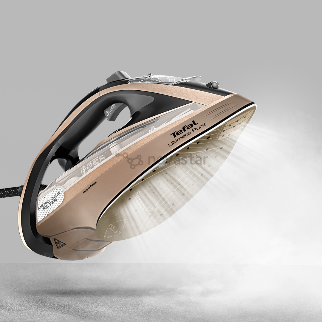 Tefal Ultimate Pure, 3200 Вт, черный/золотистый - Паровой утюг