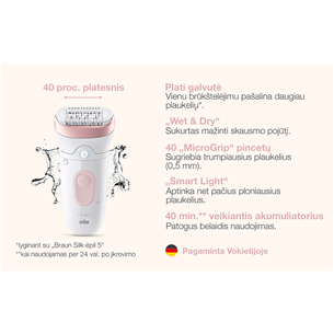 Braun Silk epil 7, Wet & Dry, white/pink - Epilator