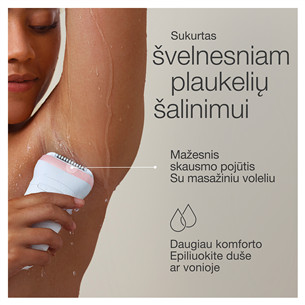 Braun Silk epil 7, сухое и влажное использование, белый/розовый - Эпилятор