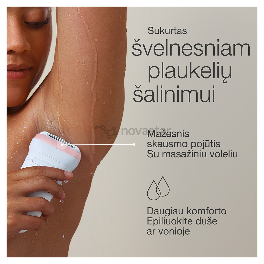 Braun Silk epil 7, сухое и влажное использование, белый/розовый - Эпилятор