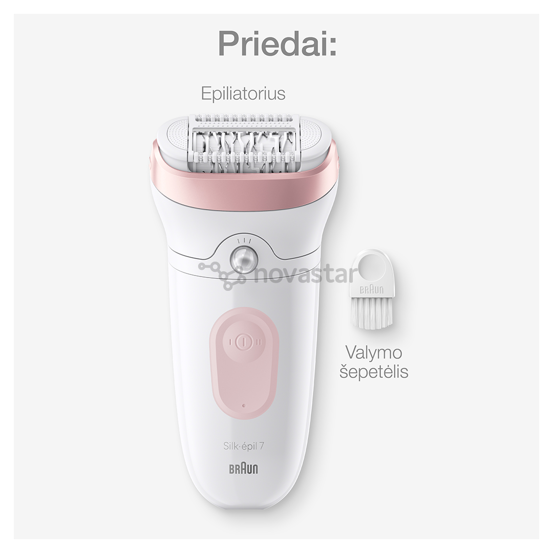 Braun Silk epil 7, Wet & Dry, white/pink - Epilator