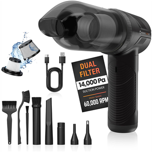 Hedgehog Turbovac, juodas - Rankinis dulkių siurblys