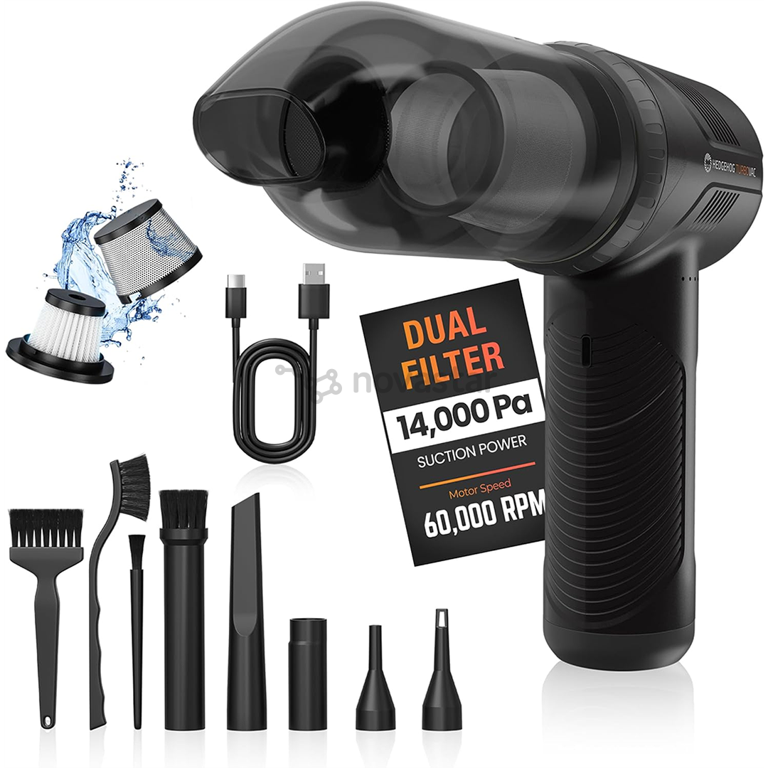 Hedgehog Turbovac, juodas - Rankinis dulkių siurblys