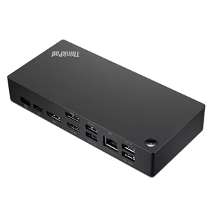 Lenovo ThinkPad Universal USB-C Dock, juoda - Universalių jungčių stotelė nešiojamam kompiuteriui