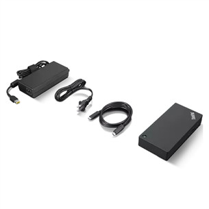Lenovo ThinkPad Universal USB-C Dock, juoda - Universalių jungčių stotelė nešiojamam kompiuteriui