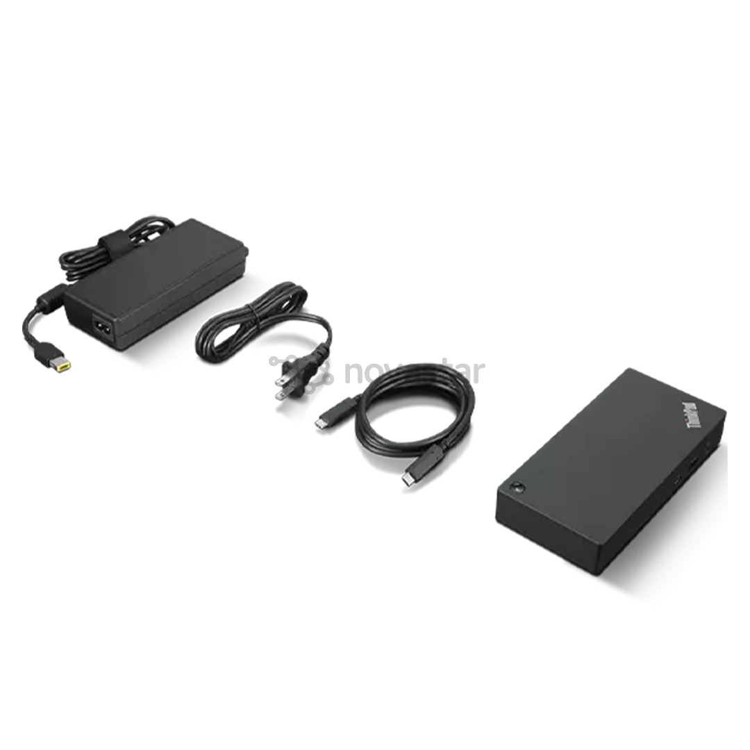Lenovo ThinkPad Universal USB-C Dock, juoda - Universalių jungčių stotelė nešiojamam kompiuteriui