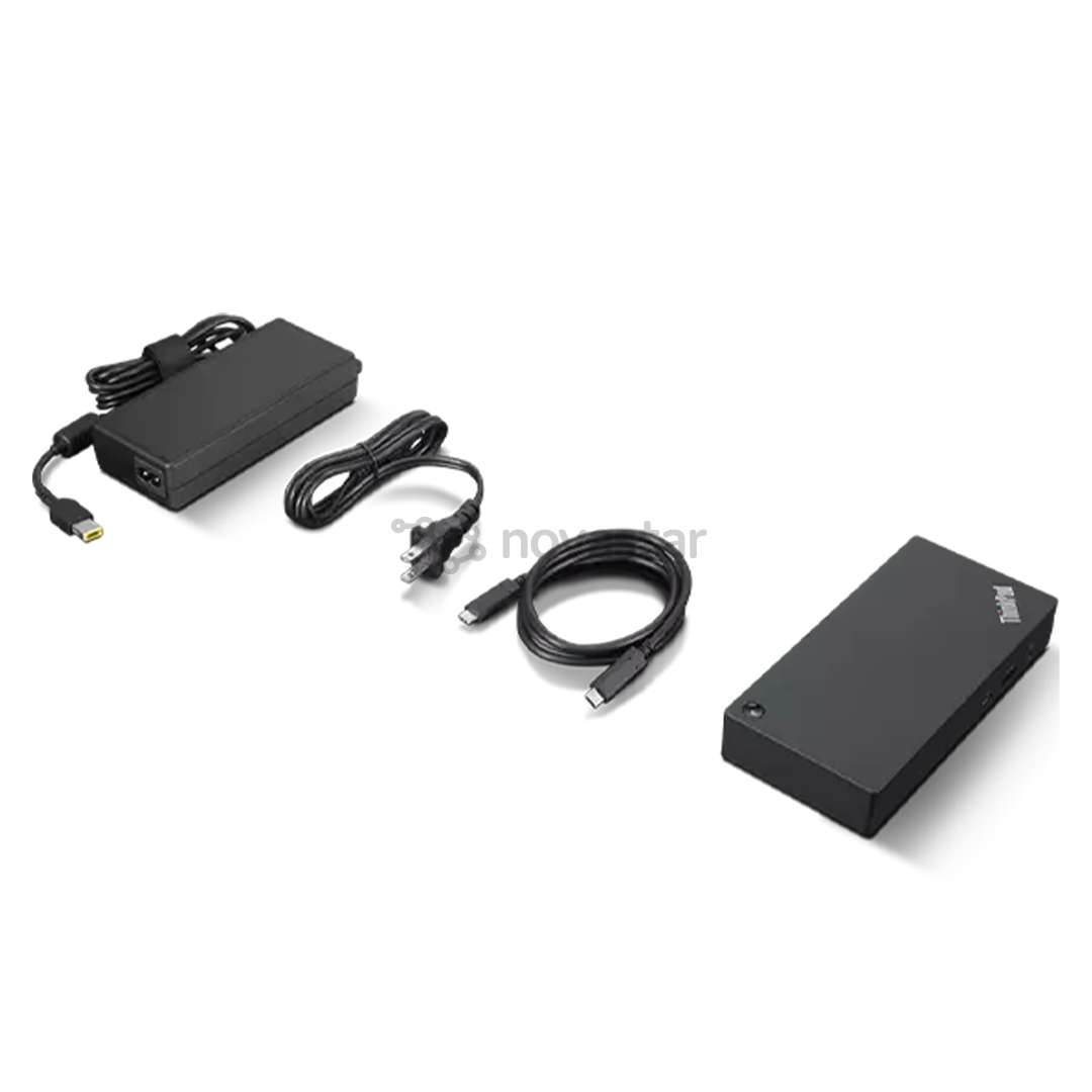 Lenovo ThinkPad Universal USB-C Dock, juoda - Universalių jungčių stotelė nešiojamam kompiuteriui