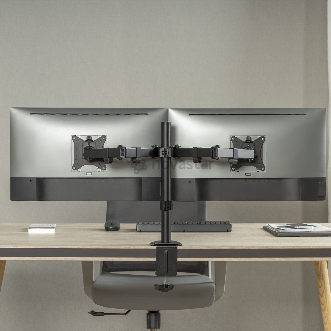 Deltaco Dual Desk Mount, 13-32'', juodas - Monitoriaus laikiklis