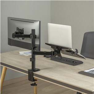 Deltaco Dual Desk Mount, 13-32'', juodas - Monitoriaus laikiklis