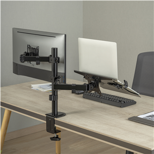 Deltaco Dual Desk Mount, 13-32'', juodas - Monitoriaus laikiklis