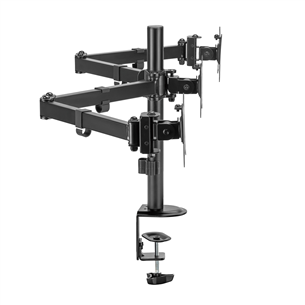 Deltaco Triple Desk Mount, 13-27'', juodas - Monitoriaus laikiklis
