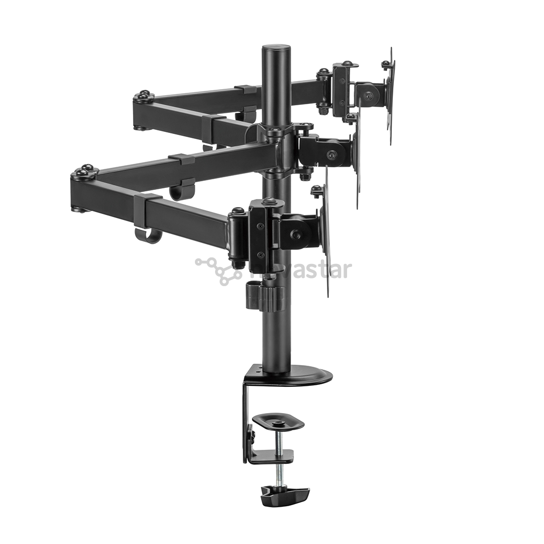 Deltaco Triple Desk Mount, 13-27'', juodas - Monitoriaus laikiklis