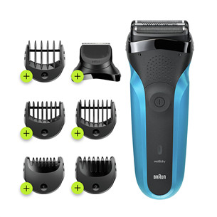 Braun Series 3 Shave & Style, Wet & Dry, синий - Бритва 310BT