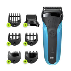 Braun Series 3 Shave & Style, Wet & Dry, mėlynas - Skustuvas 310BT