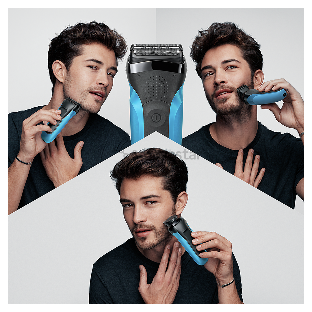 Braun Series 3 Shave & Style, Wet & Dry, синий - Бритва