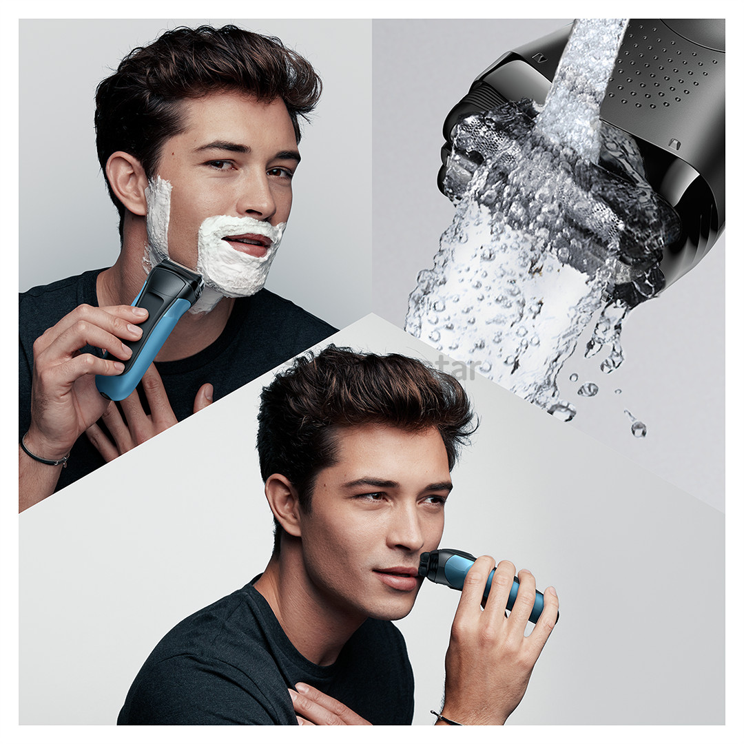 Braun Series 3 Shave & Style, Wet & Dry, синий - Бритва
