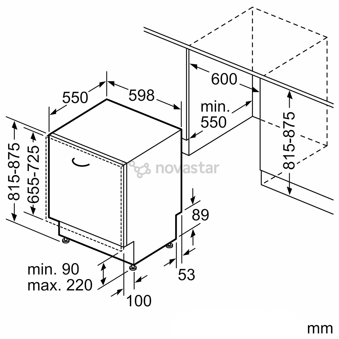 Bosch, Series 8, 14 komplektų talpa - Įmontuojama indaplovė
