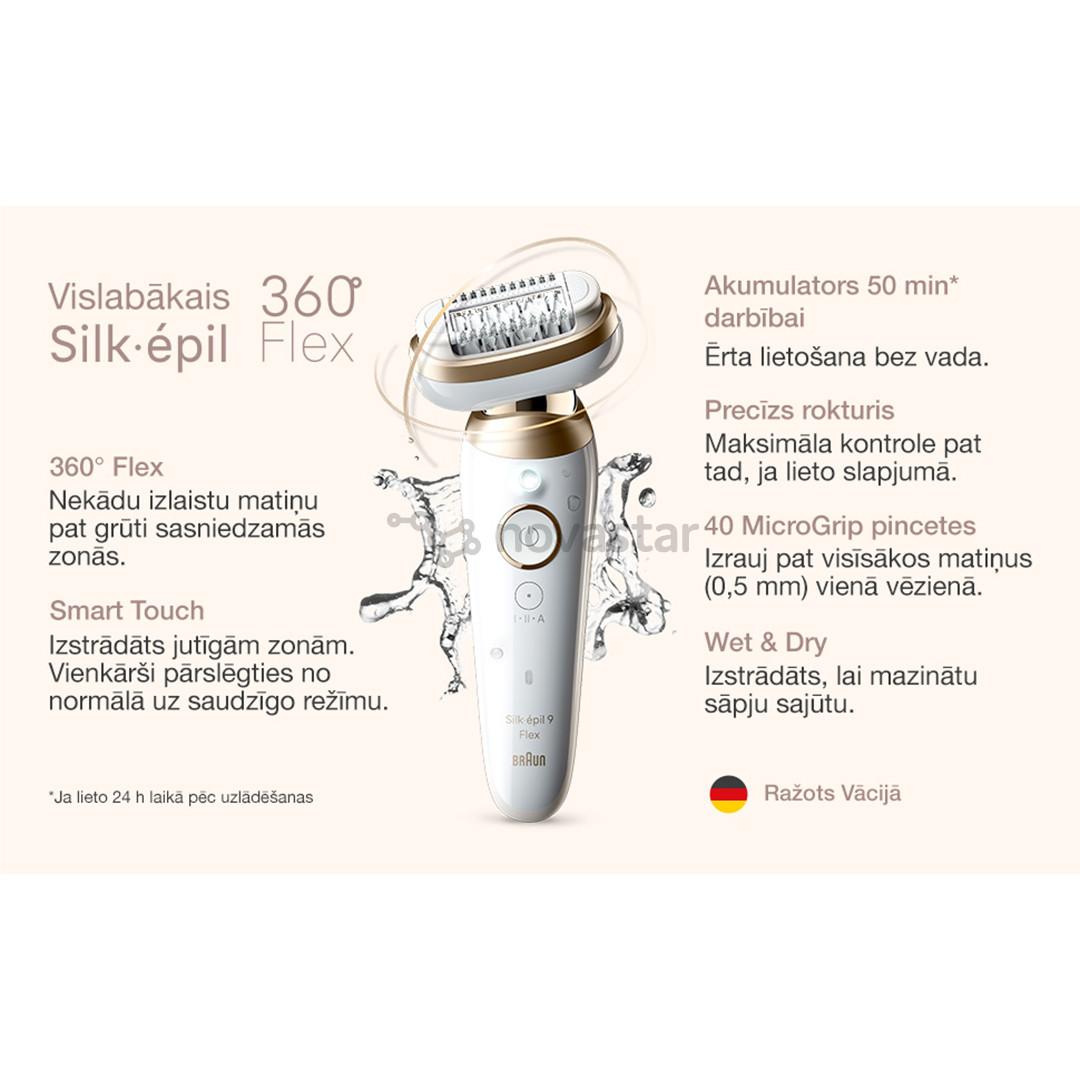 Braun Silk epil 9 Flex, baltas - Epiliatorius