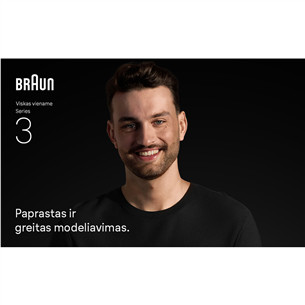 Plaukų kirpimo mašinėlė Braun Series 3, 8-in-1, tamsiai pilka