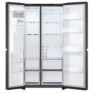 LG, Water & Ice Dispenser, 641 l, aukštis 179 cm, juodas - SBS šaldytuvas