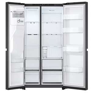 LG, Water & Ice Dispenser, 641 l, aukštis 179 cm, juodas - SBS šaldytuvas