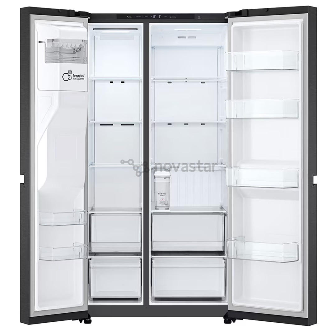 LG, Water & Ice Dispenser, 641 l, aukštis 179 cm, juodas - SBS šaldytuvas