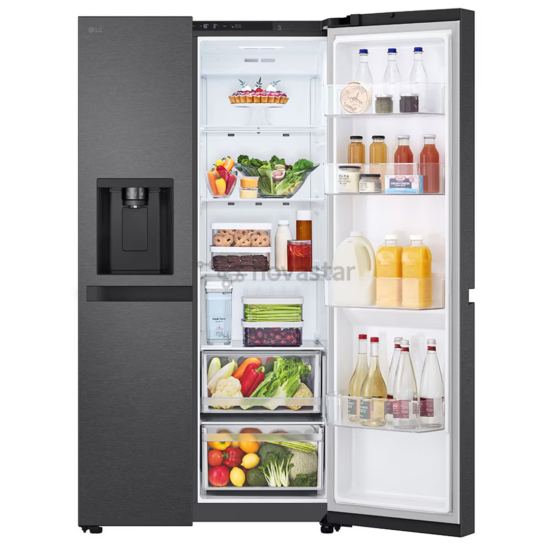 LG, Water & Ice Dispenser, 641 l, aukštis 179 cm, juodas - SBS šaldytuvas