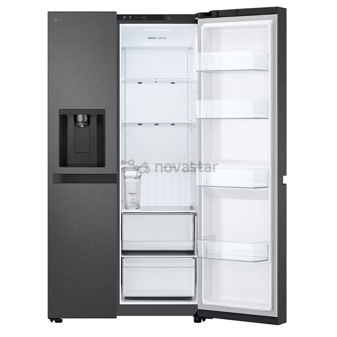 LG, Water & Ice Dispenser, 641 l, aukštis 179 cm, juodas - SBS šaldytuvas