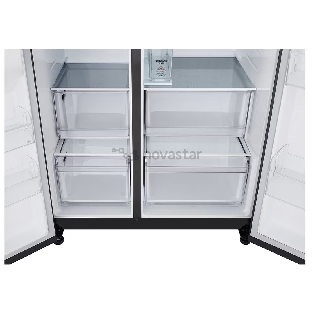 LG, Water & Ice Dispenser, 641 l, aukštis 179 cm, juodas - SBS šaldytuvas