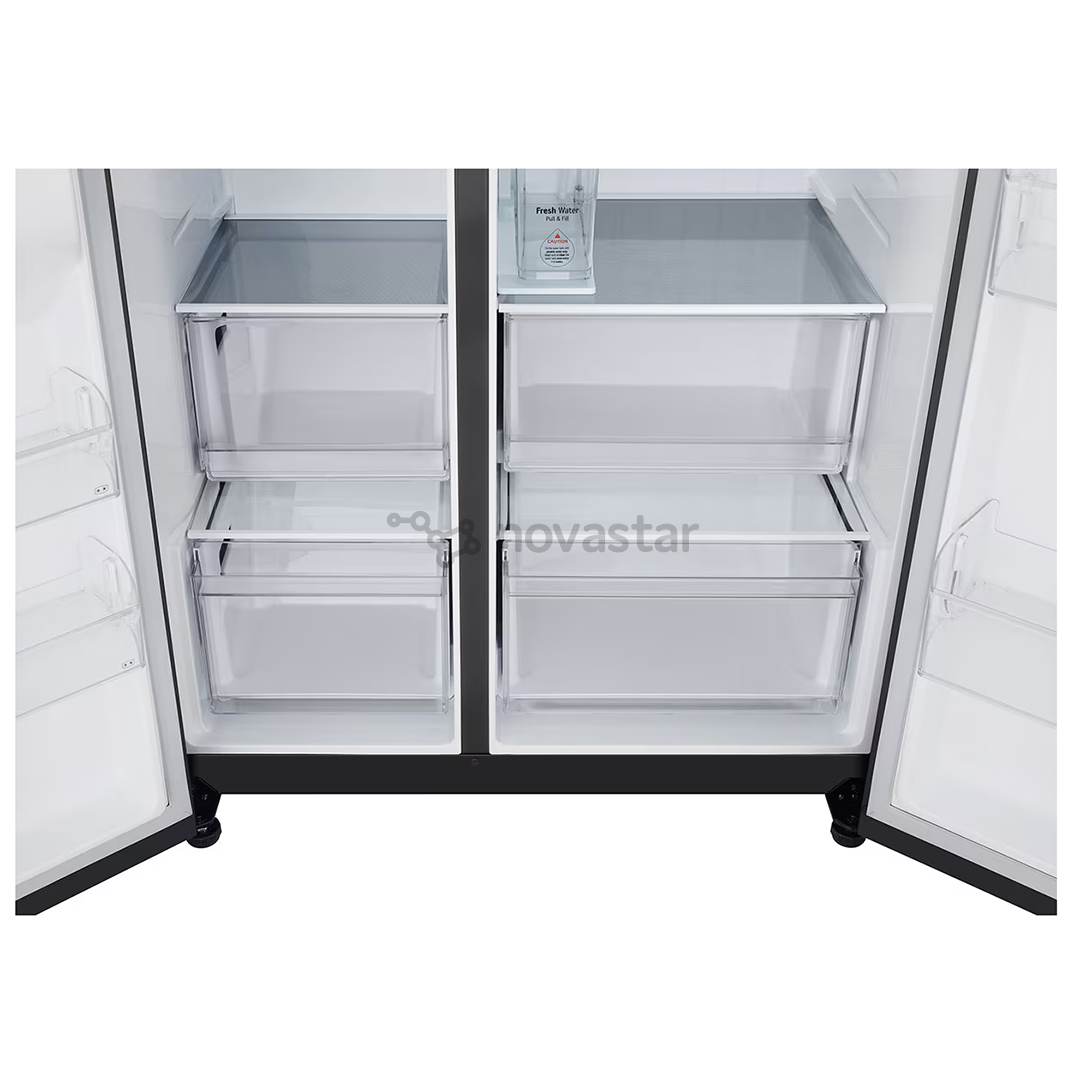 LG, Water & Ice Dispenser, 641 l, aukštis 179 cm, juodas - SBS šaldytuvas