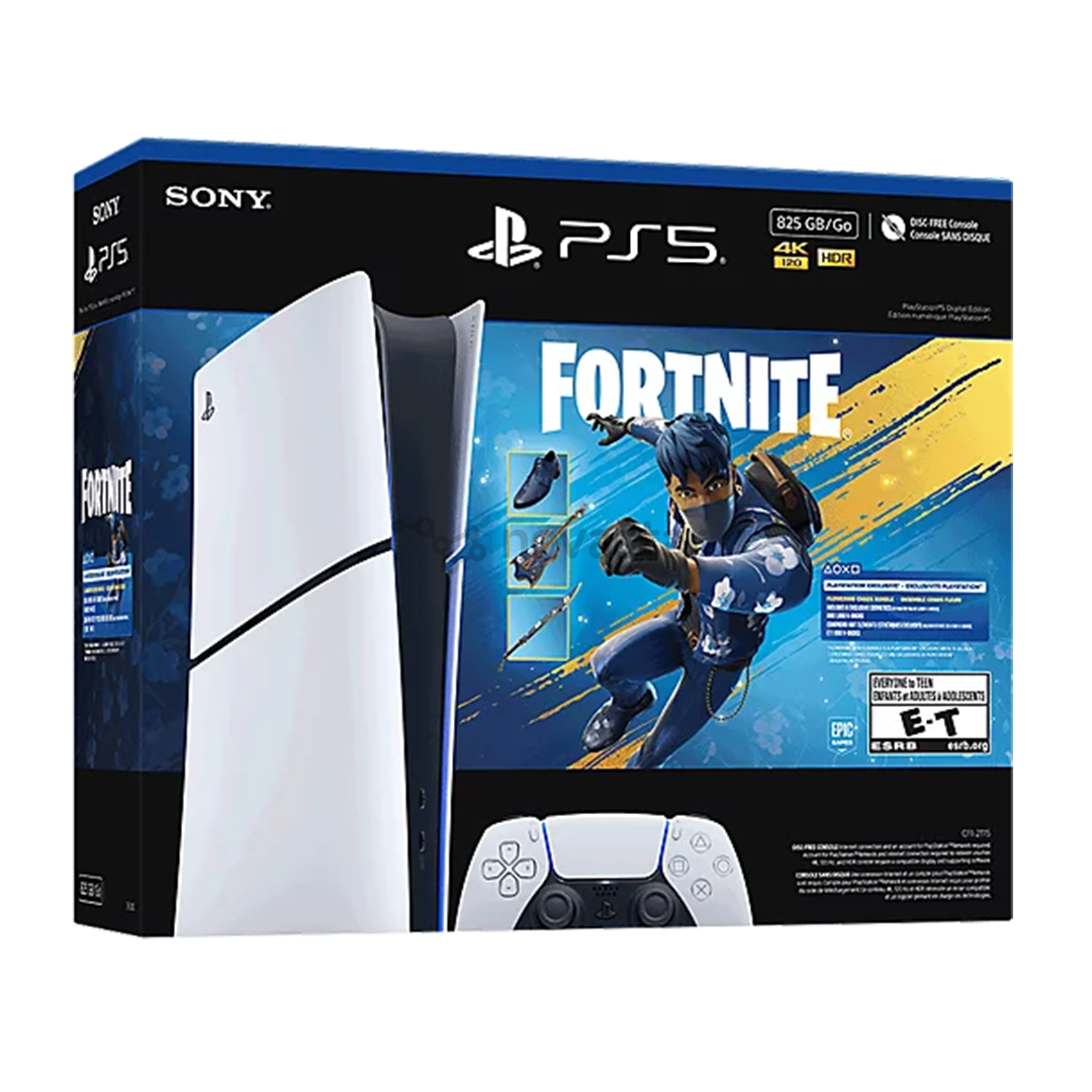 Sony PlayStation 5 Slim Digital Fortnite Flowering Chaos Bundle, 825 GB, balta - Žaidimų konsolė
