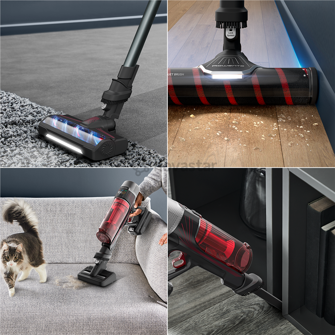 Tefal X-Force Flex 9.60 Complete, raudonas/pilkas - Belaidis dulkių siurblys