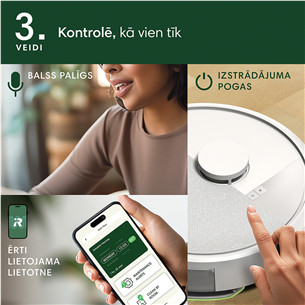 iRobot Roomba® 105 Combo, Wet & Dry, baltas - Dulkių siurblys robotas