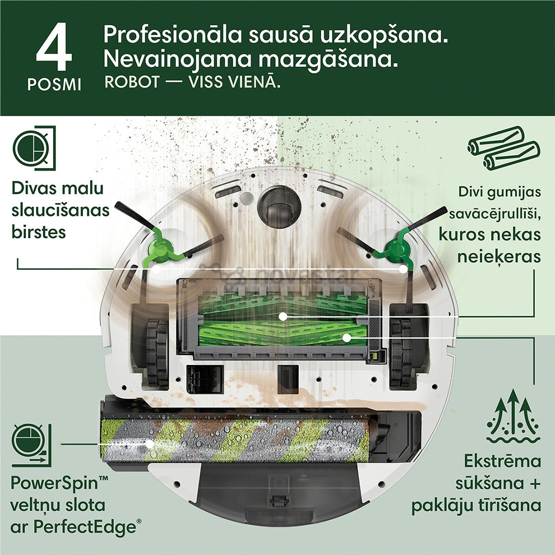 iRobot Roomba® Max 705 Combo, Wet & Dry, baltas - Dulkių siurblys robotas