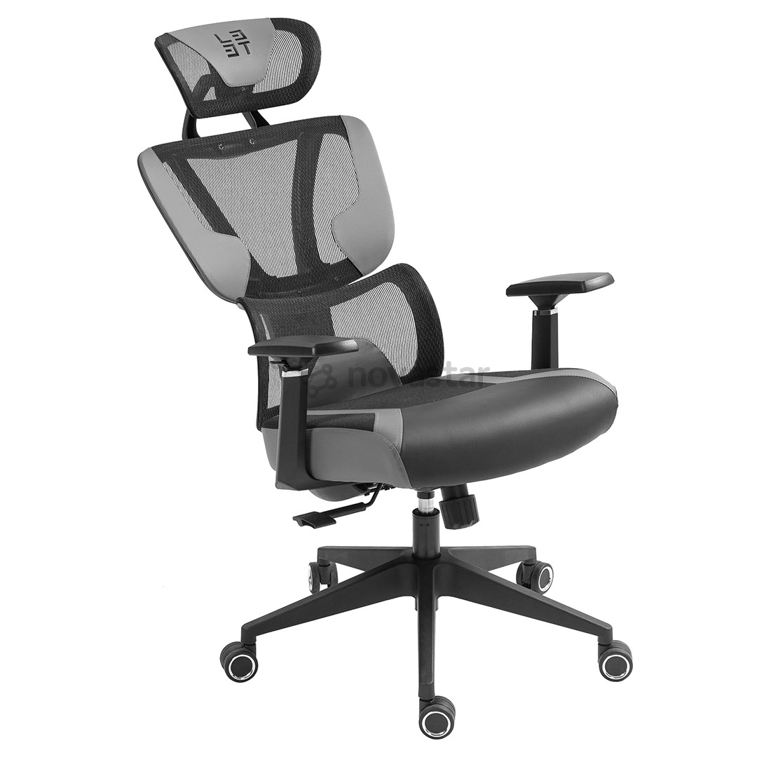 L33T FuzionX, PU, Fabric, grey - Office Seat