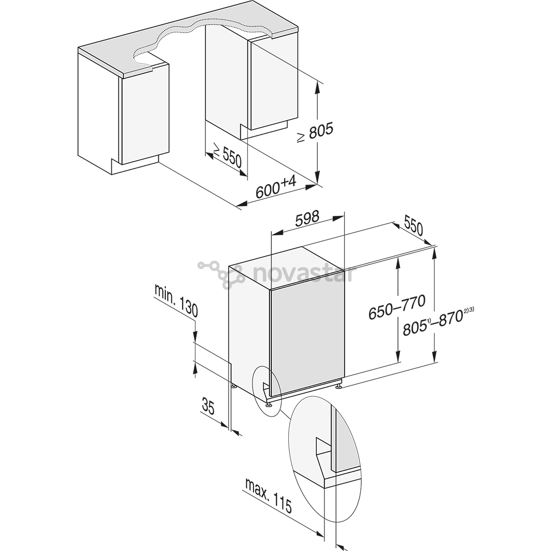 Miele, 14 комплектов посуды - Интегрируемая посудомоечная машина