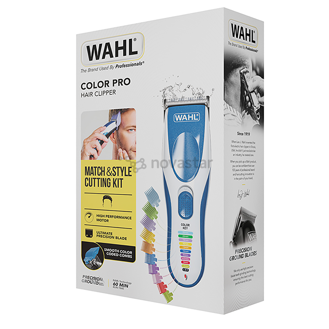 Wahl Color Pro Cordless, balta/mėlyna - Plaukų kirpimo mašinėlė