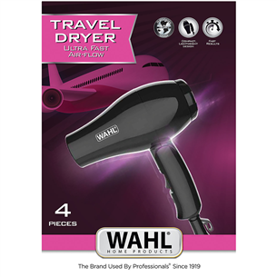 Wahl, 1000 Вт, черный - Дорожный фен